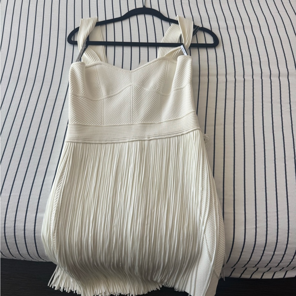 Elegant Cream Pleated Dress